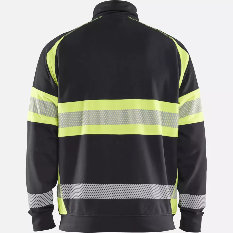 Blaklader 355111589933, High Vis Sweat Jacket, Black/Yellow, image 4, gallery thumbnail