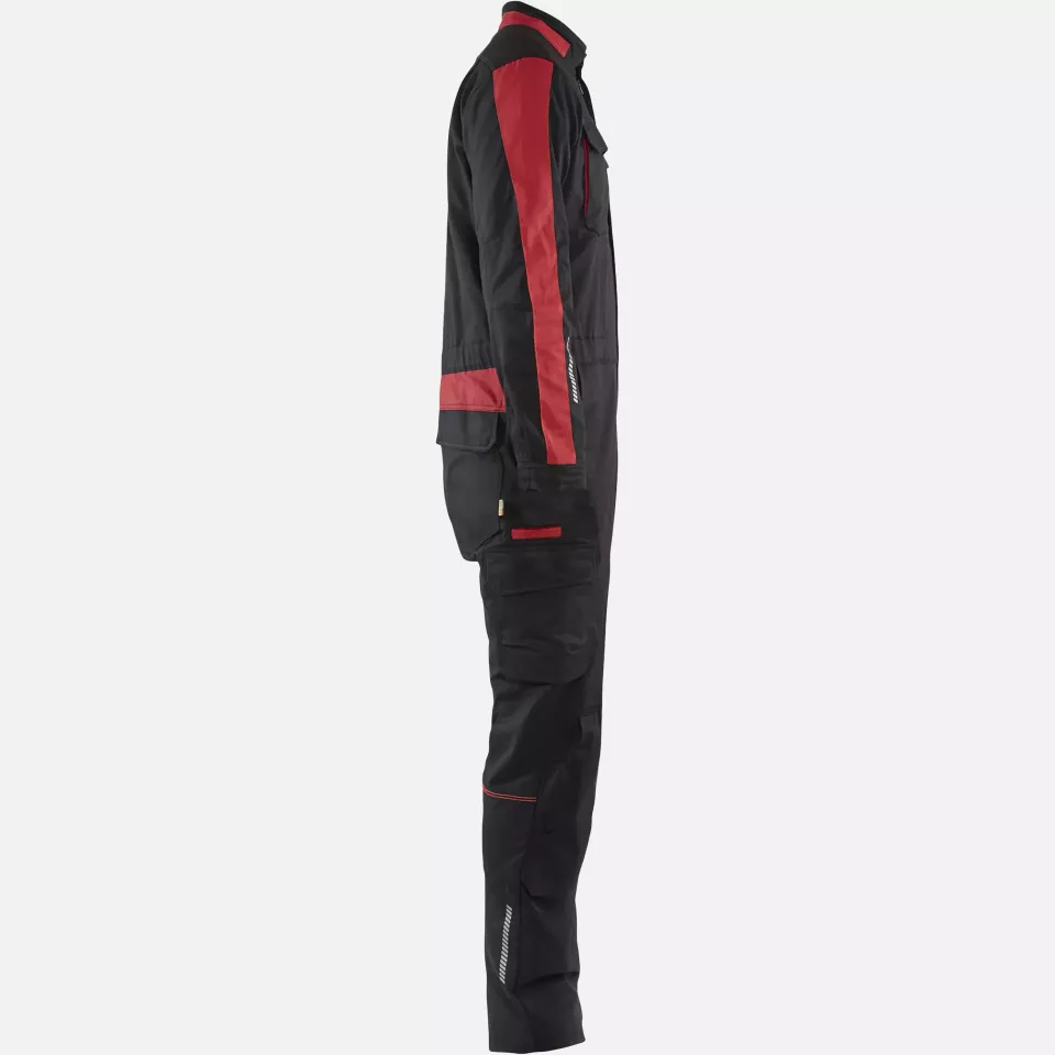 Blaklader 614418329956, Industrial Stretch Coverall, Black/Red, image 2, gallery thumbnail