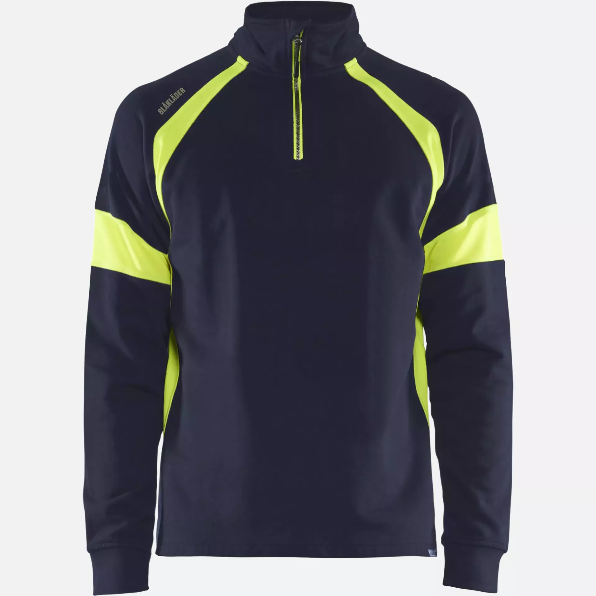 Blaklader 355011588933, Sweatshirt with High Vis Inserts, Navy/ Yellow, image 1