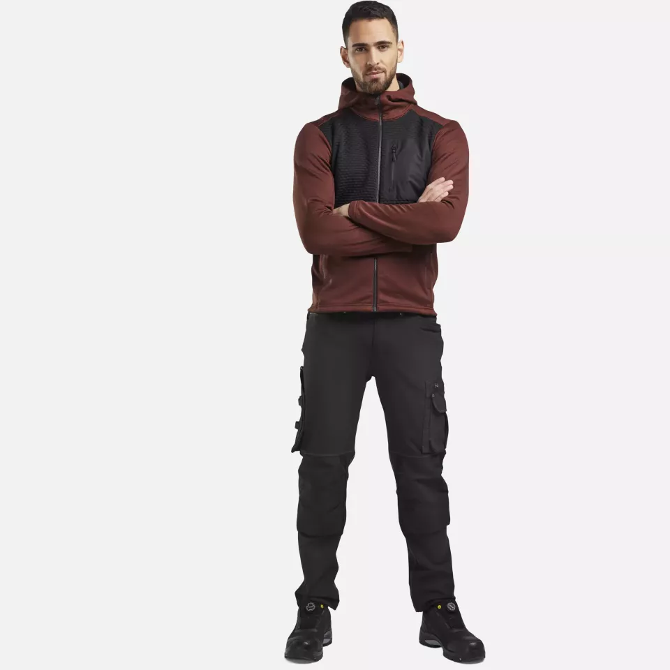 Blaklader 354025335999, Hooded Sweatshirt with Zipper, Rust Red/Black, image 5, gallery thumbnail
