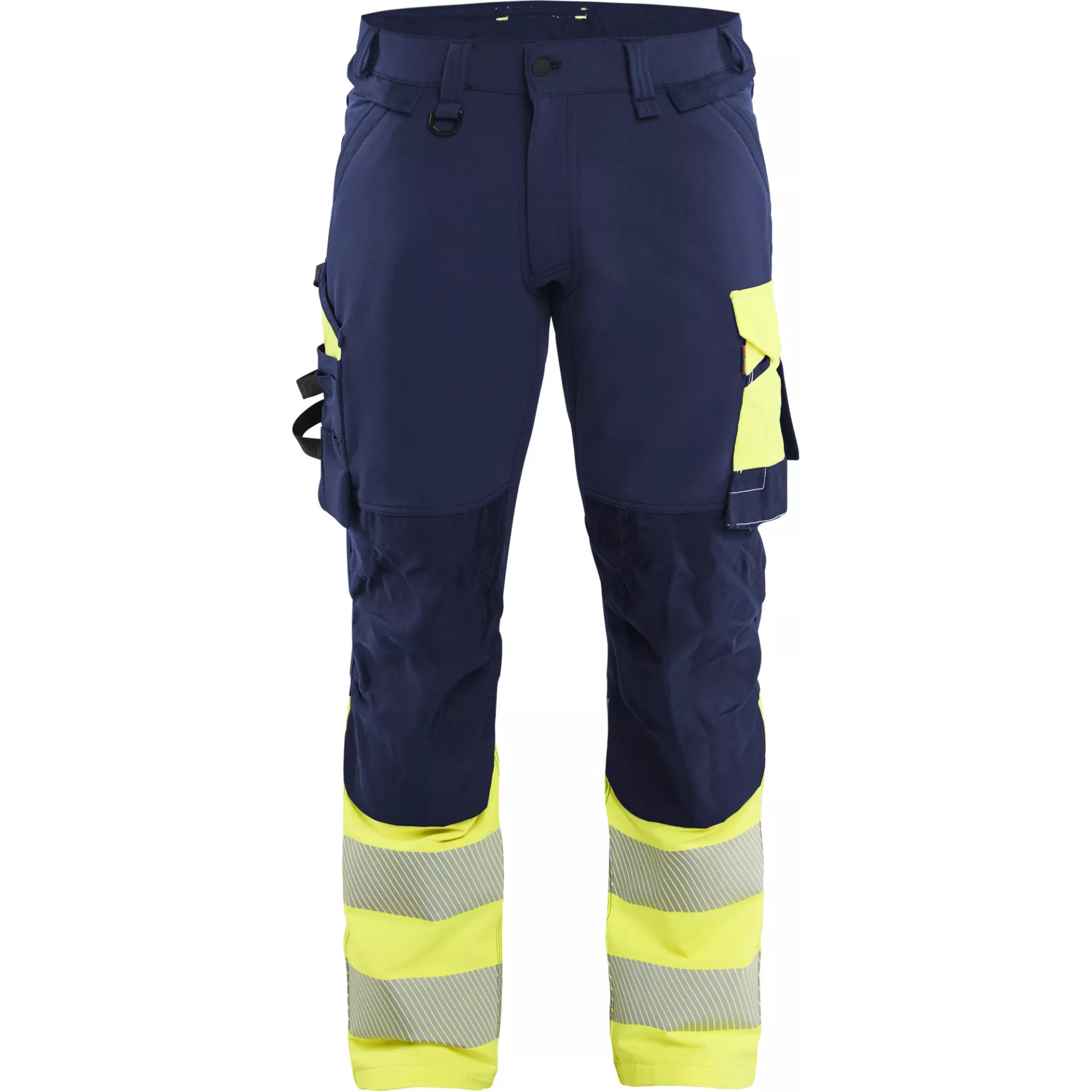 Blaklader 112616488933, Hi-Vis Work Trousers 4-Way Stretch, Navy/Hi-Vis Yellow