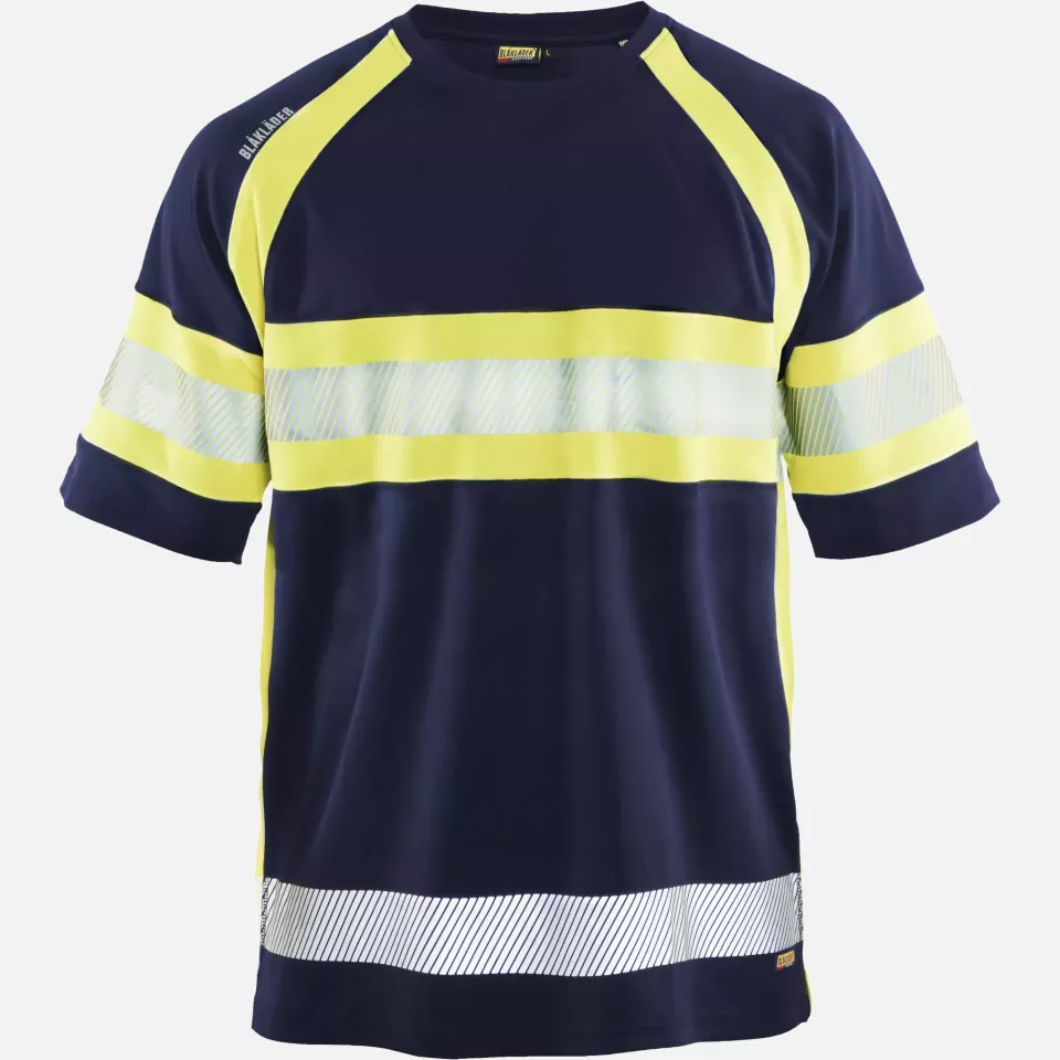 Blaklader 333710518933, High Vis UV Protection T-Shirt, Navy Blue/ Yellow, image 1, gallery thumbnail