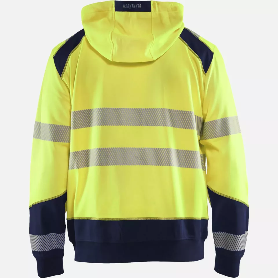 Blaklader 354625283389, High Vis Kapuzen Sweatshirt, Gelb/Marineblau, image 4, gallery thumbnail