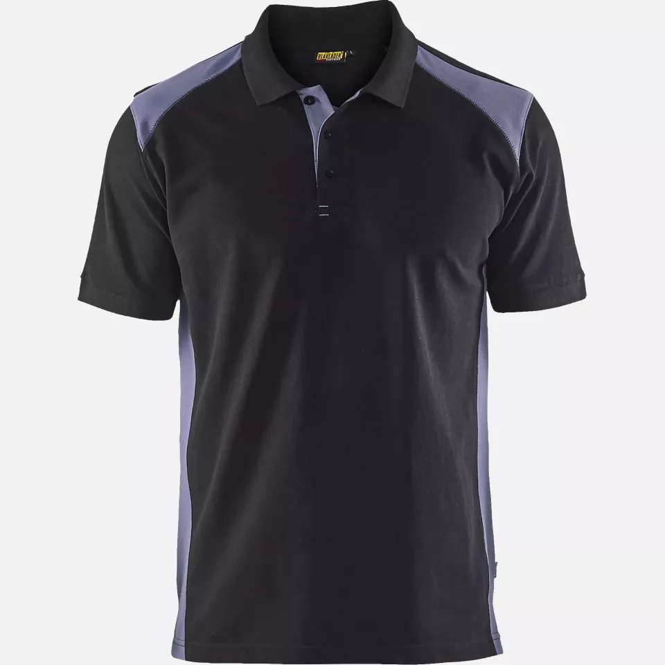 Blaklader 332410509994, Polo Shirt, Black/Grey, image 1, gallery thumbnail