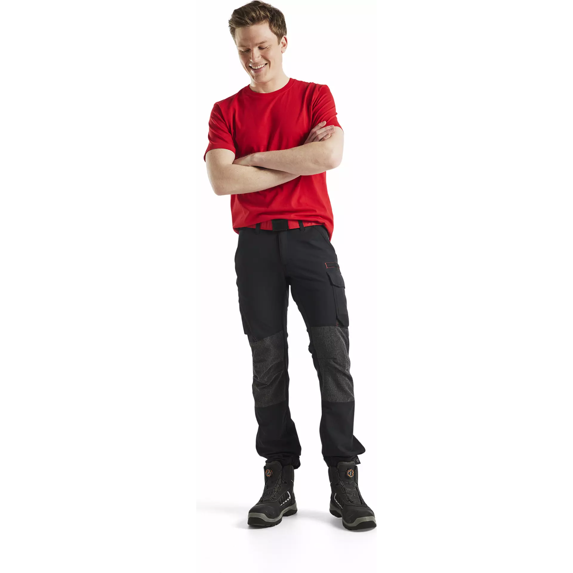 Blaklader 142216459956, 4-Way Stretch Service Work Trousers, Black/Red, image 5