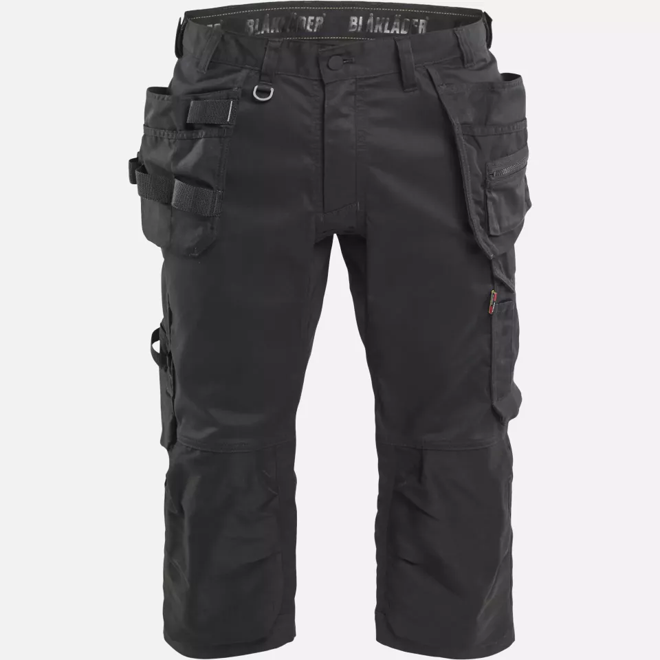 Blaklader 175418329900, Stretch Craftsman Pirate Shorts, Black, image 1, gallery thumbnail