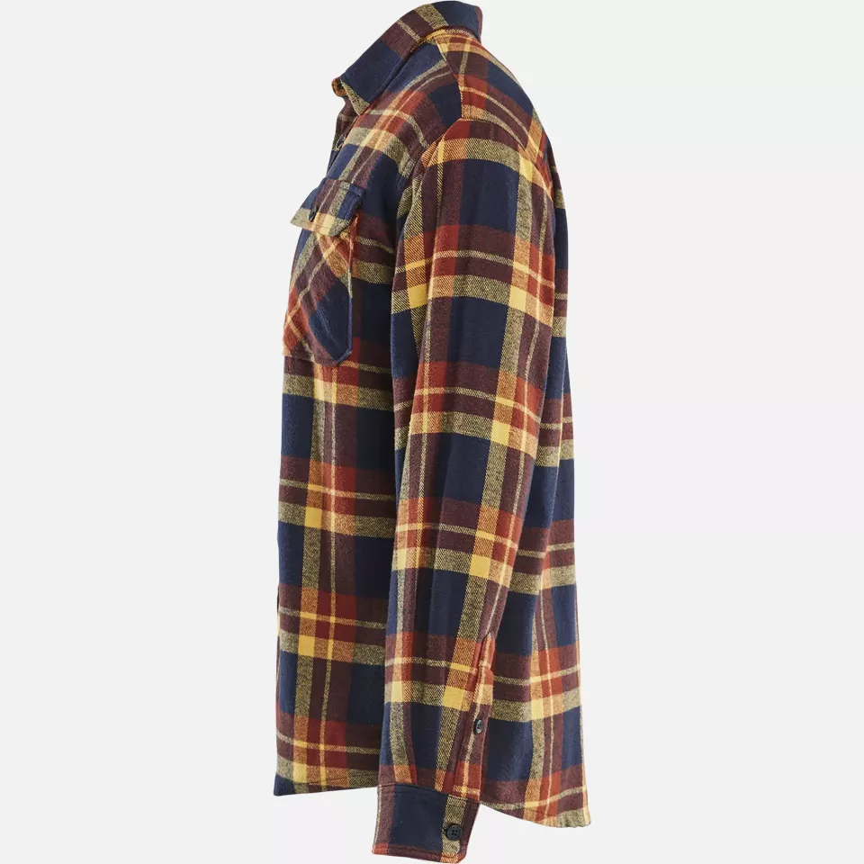 Blaklader 328811685986, Flannel Shirt, Rust Red/Dark Blue, image 3, gallery thumbnail