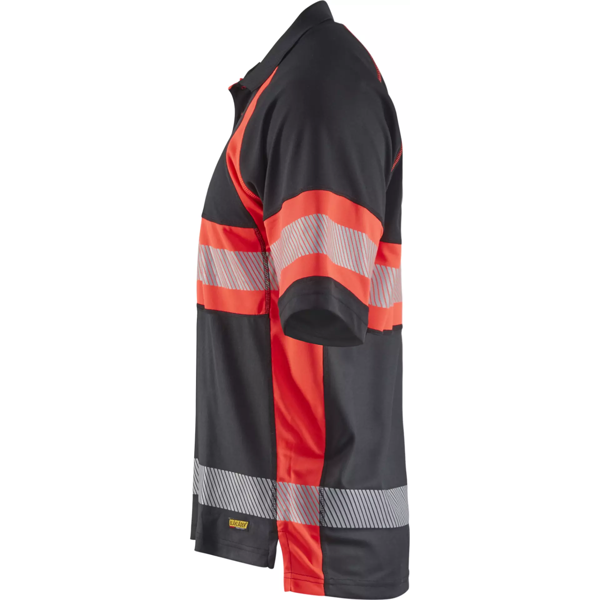 Blaklader 333810519955, High Vis UV Protection Polo Shirt, Black/High Vis Red, image 3