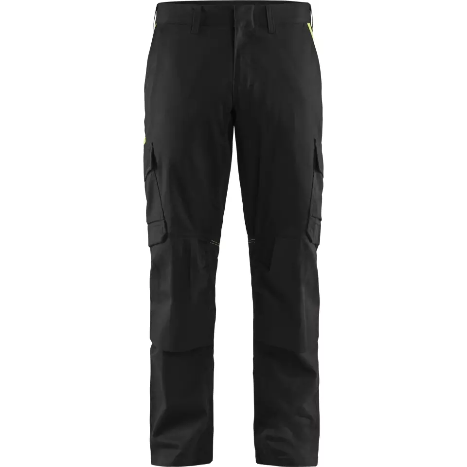 Blaklader 144818329933, Industrie Stretch Arbeitshose mit Kniepolstertaschen, Schwarz/Gelb