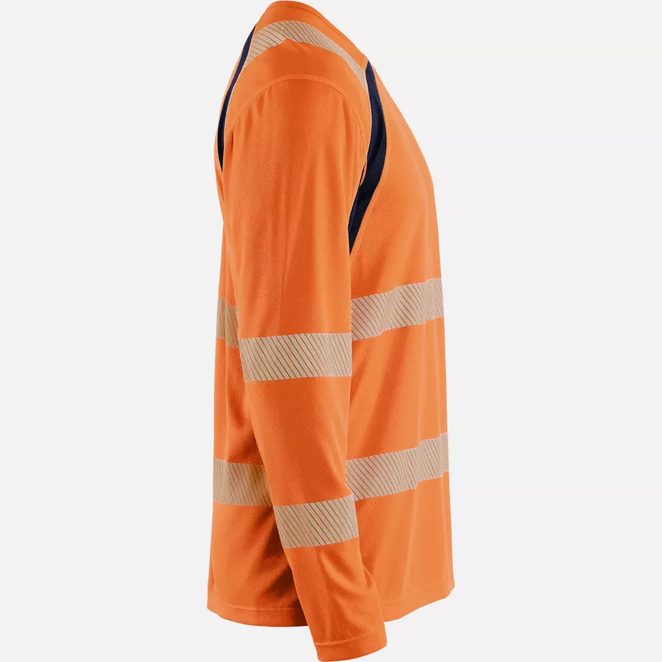 Blaklader 359910135389, High Vis UV Schutz Langarmshirt, Orange/Marineblau, image 2, gallery thumbnail