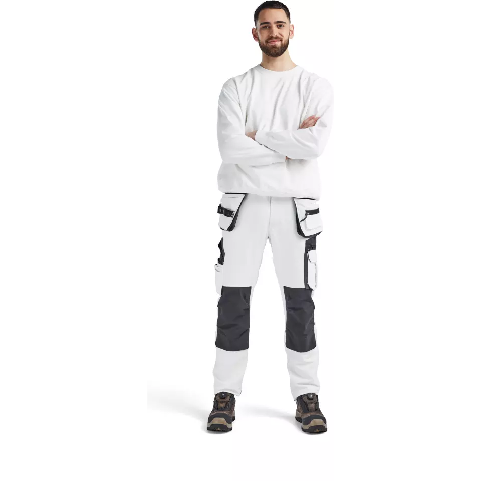 Blåkläder 107916451098, 4-Wege-Stretch Malerhose, Weiß/Dunkelgrau, image 4, gallery thumbnail