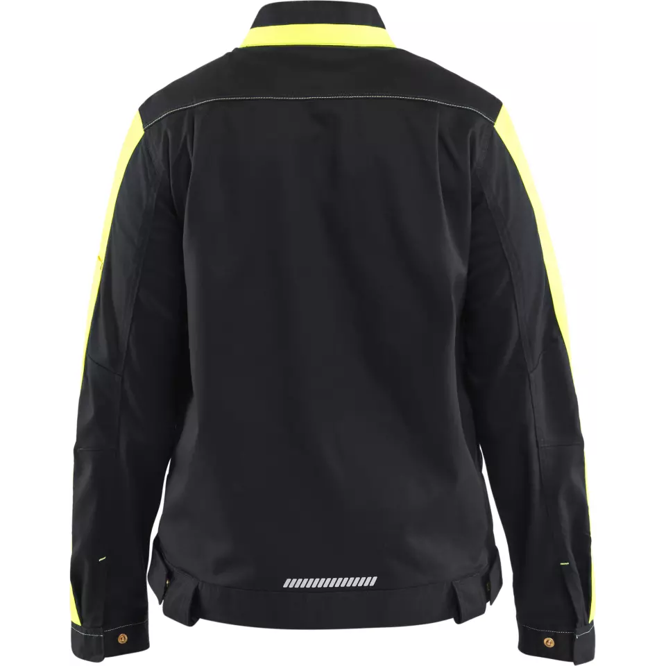 Blaklader 444318329933, Ladies Industrial Stretch Jacket, Black/Yellow, image 4, gallery thumbnail
