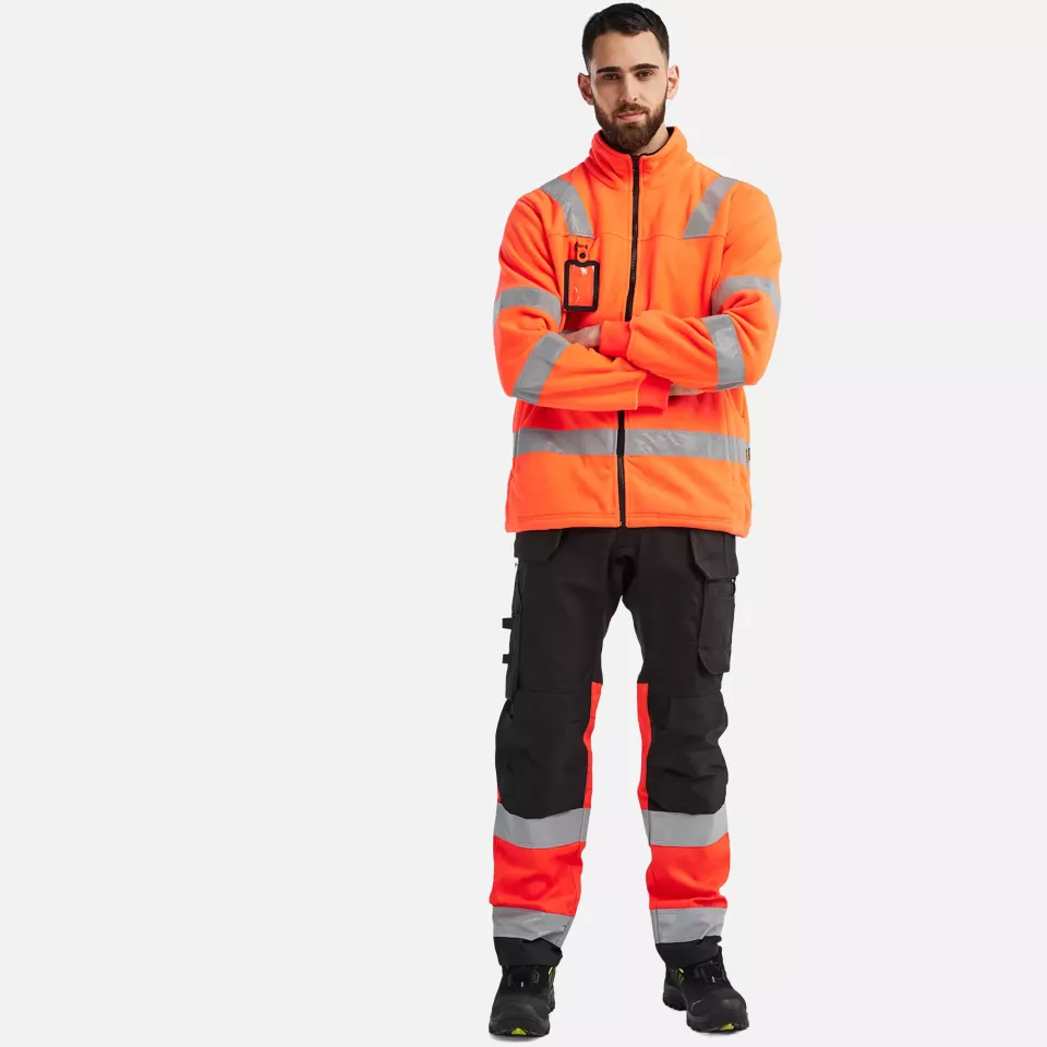 Blaklader 483325605500, High Vis Fleece Jacket, Red, image 5, gallery thumbnail