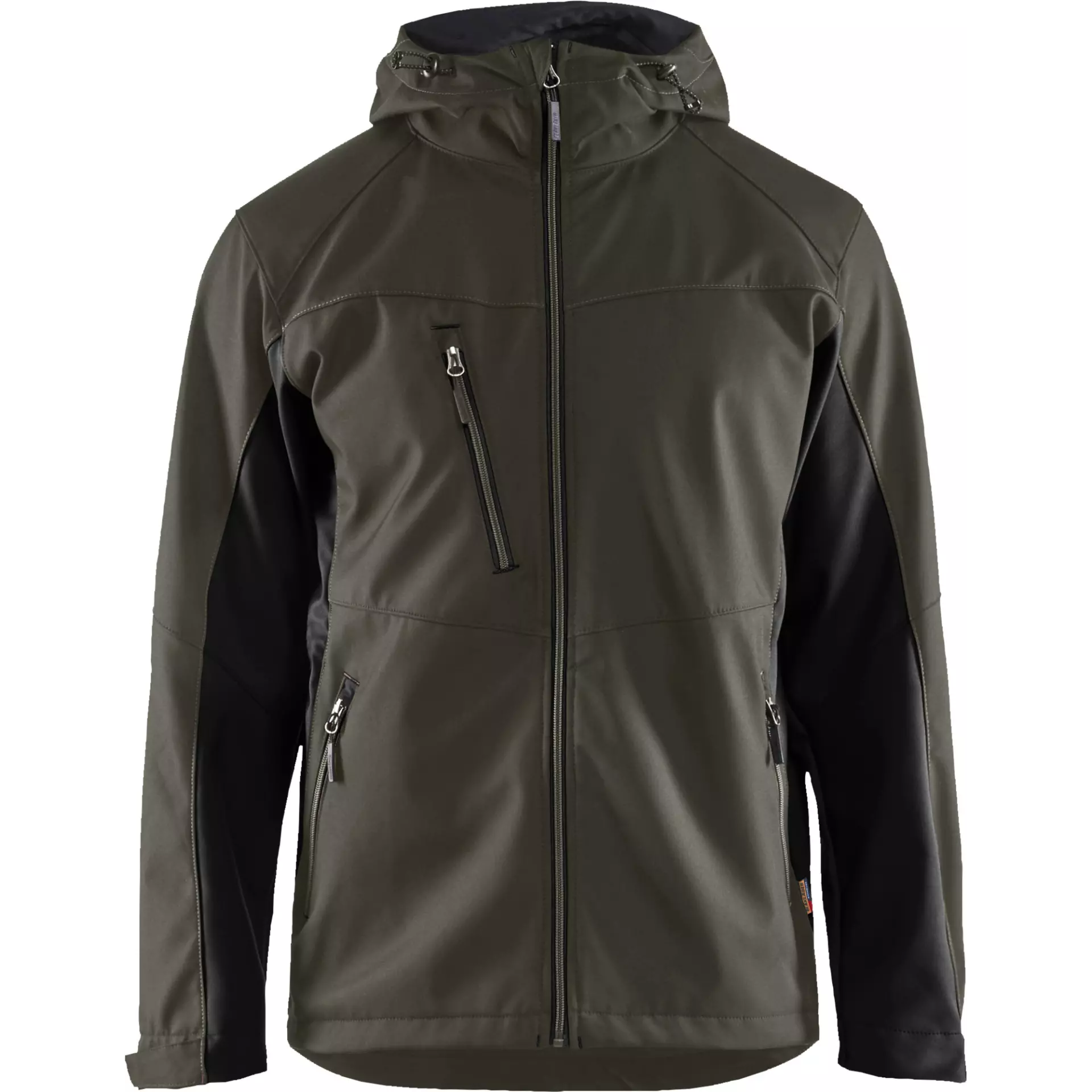Blåkläder 475325164599, Hooded Softshell Jacket, Dark Olive Green/Black