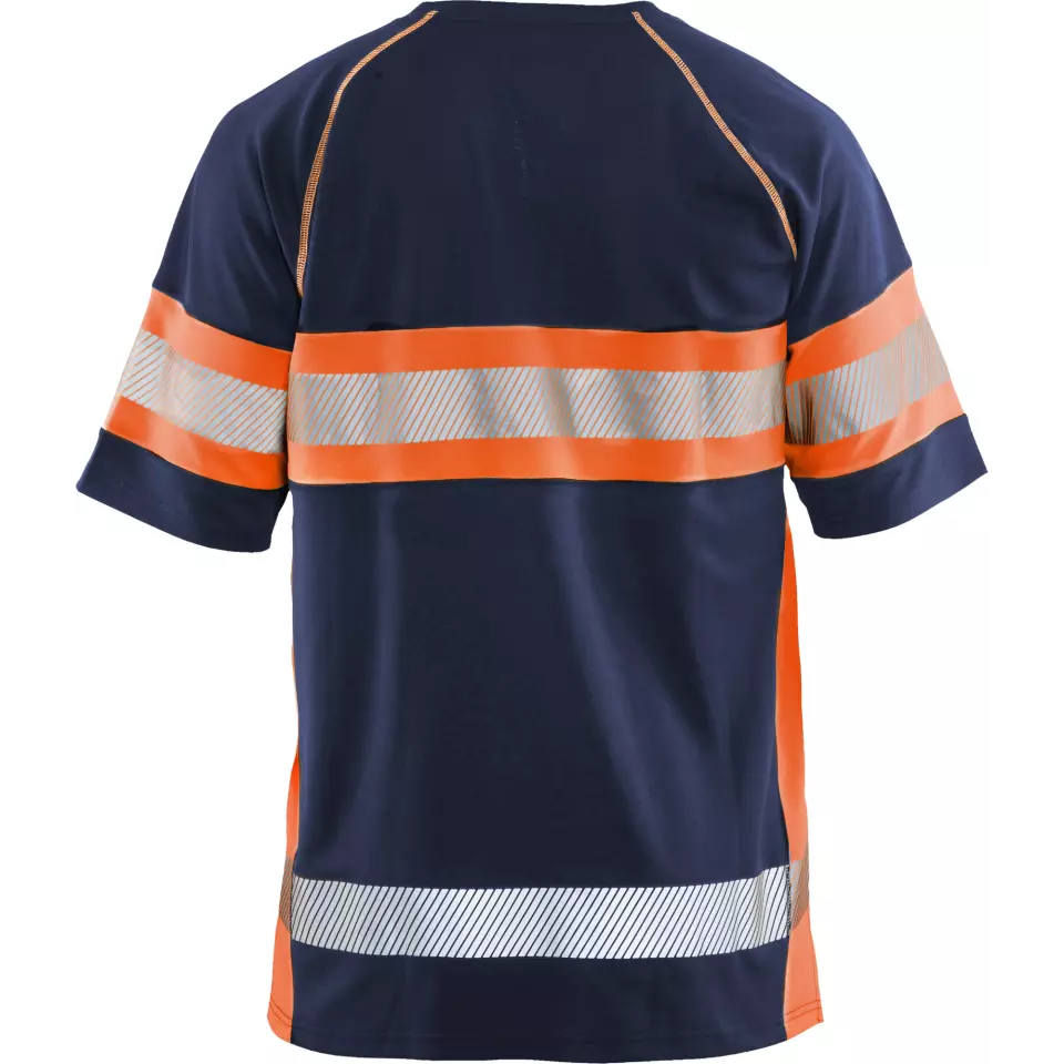 Blaklader 333710518953, High Vis UV Protection T-Shirt, Navy/Orange, image 4, gallery thumbnail