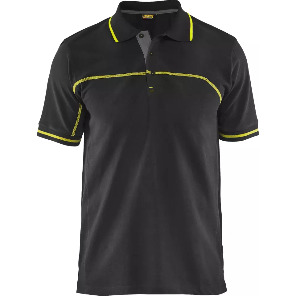 Blåkläder 338910509933, Polo Shirt, Black/Yellow, image 1, gallery thumbnail