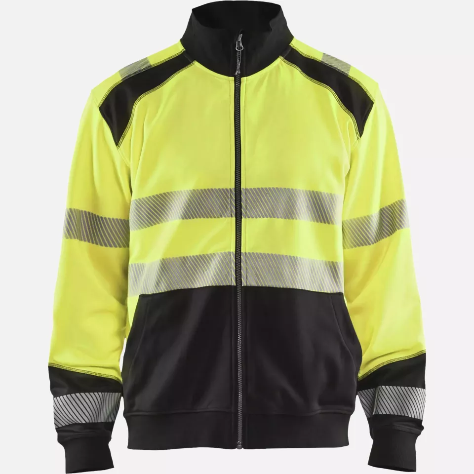 Blaklader 355825283399, High Vis Zip Sweatshirt, Yellow/Black, image 1, gallery thumbnail