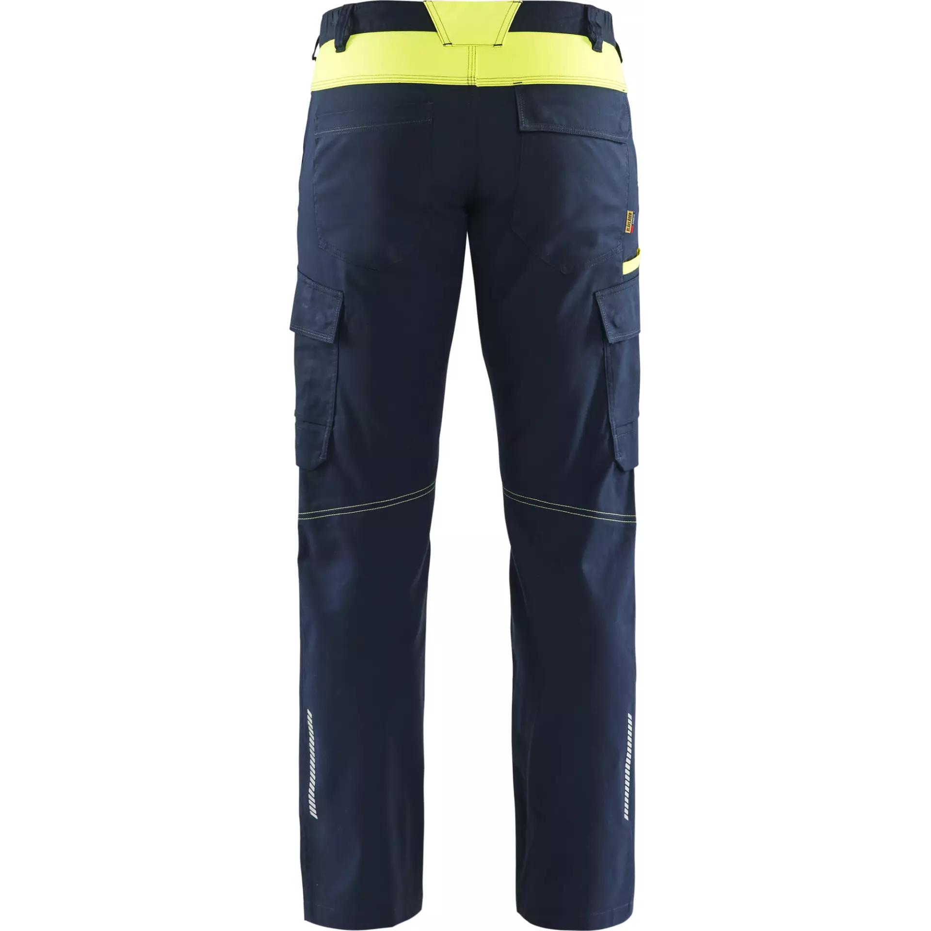 Blaklader 144818328633, Industry Stretch Work Trousers with Knee Pad Pockets, Dark Navy/Yellow, image 4