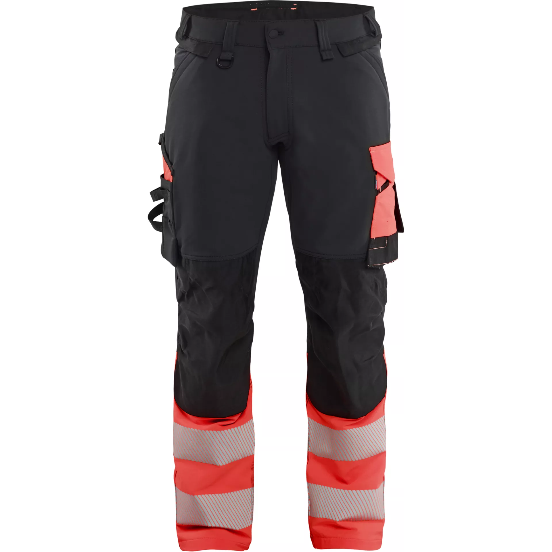 Blaklader 112616489955, Hi-Vis Work Trousers 4-Way Stretch, Black/Hi-Vis Red