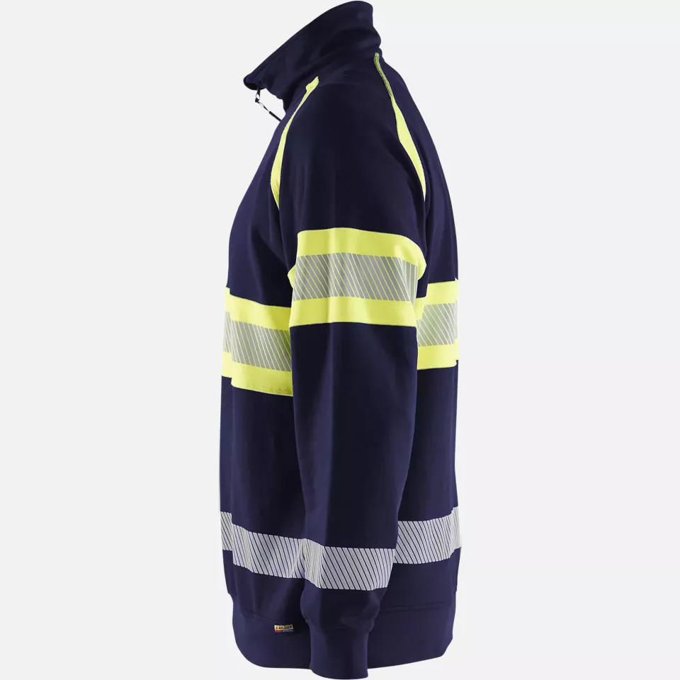 Blaklader 355311588933, High Vis Sweatshirt, Navy/ Yellow, image 3, gallery thumbnail