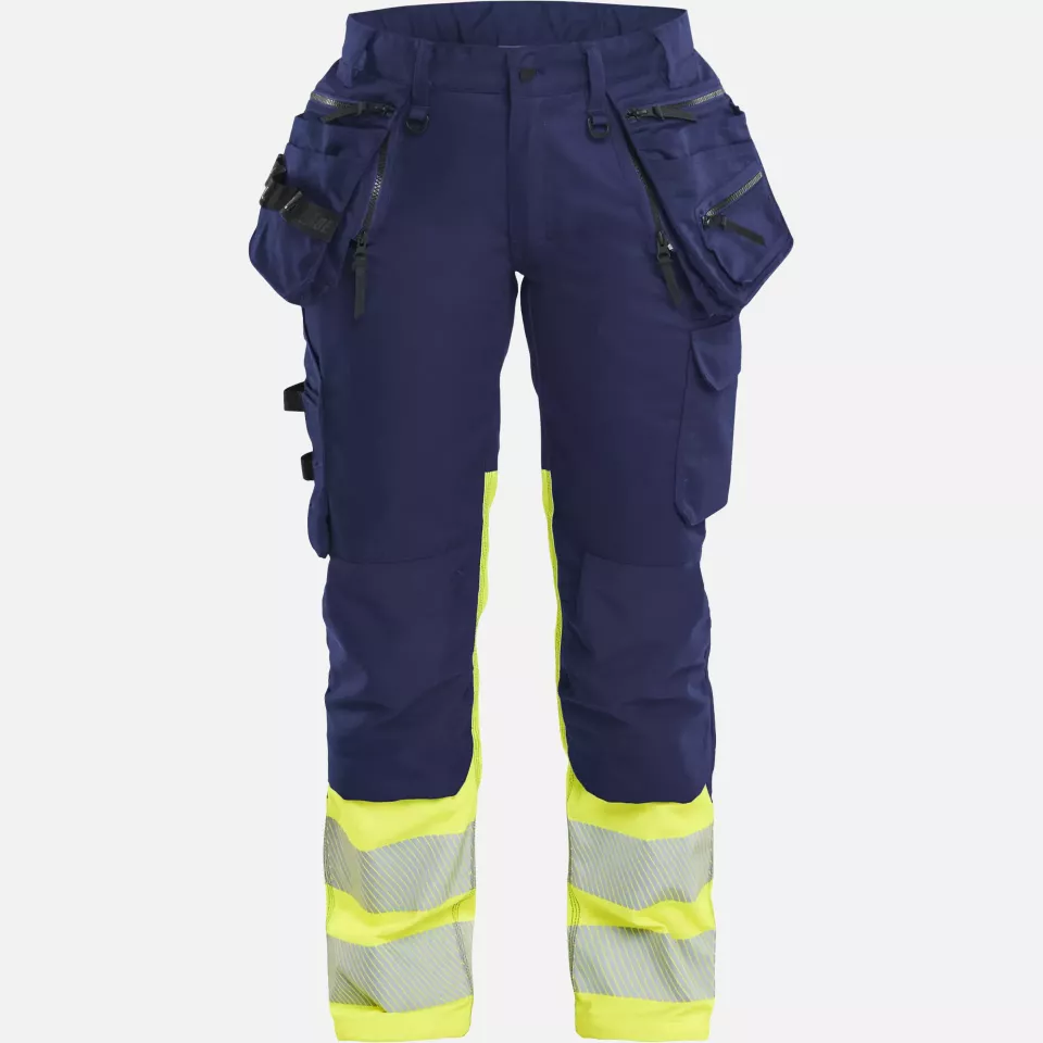 Blaklader 703011498933, High Vis Damen Stretchhose, Marineblau/ Gelb, image 1, gallery thumbnail