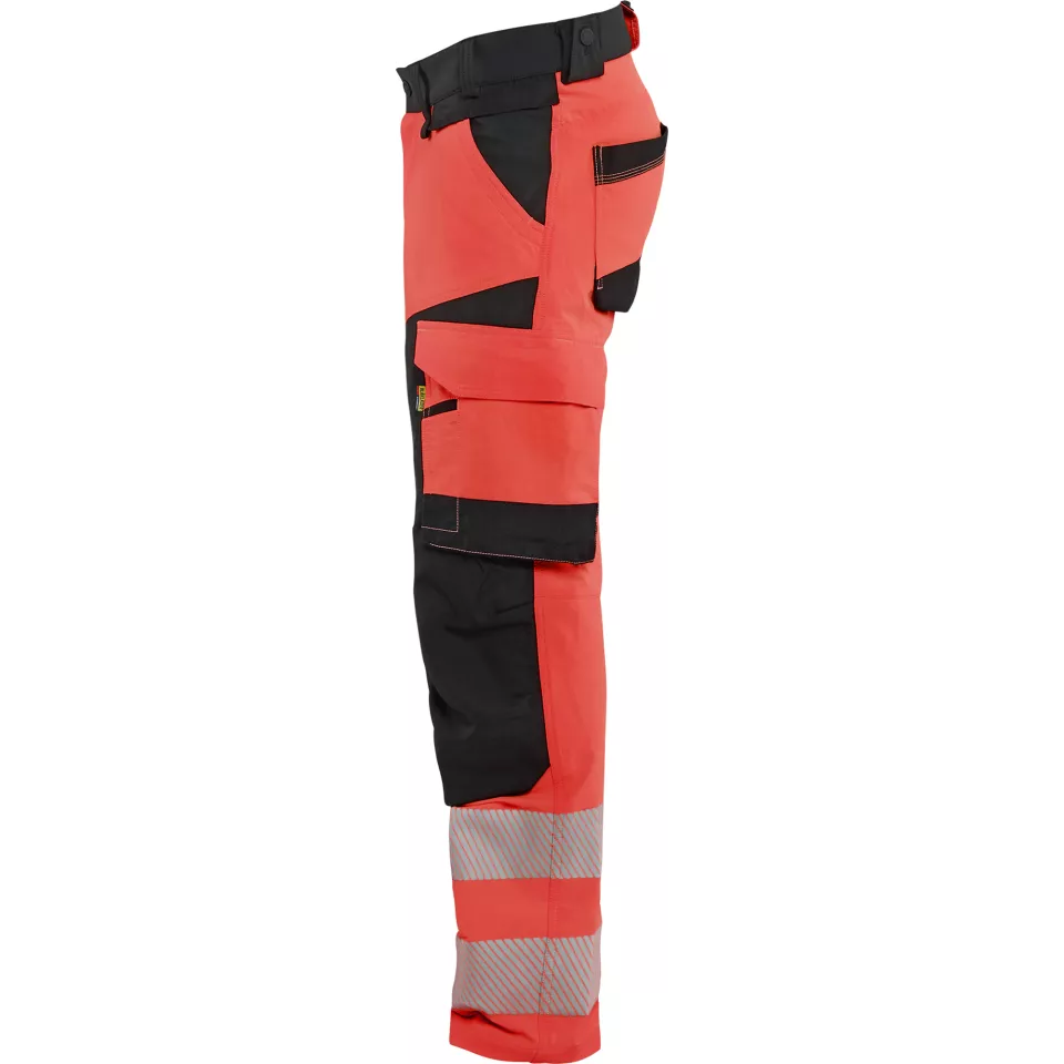 Blaklader 112416485599, Hi-Vis Work Trousers 4-Way Stretch, Hi-Vis Red/Black, image 3, gallery thumbnail