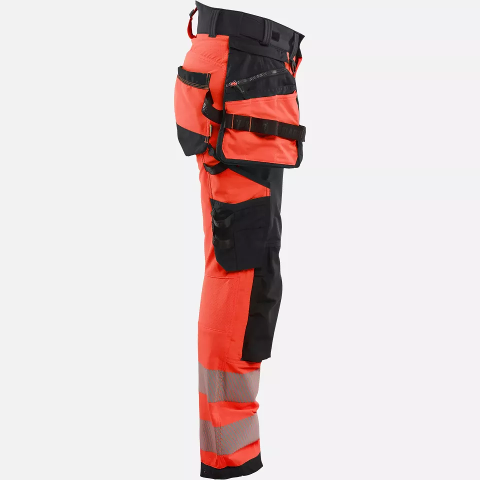 Blaklader 702216485599, High Vis Damen 4-Wege Stretchhose, Rot/Schwarz, image 2, gallery thumbnail