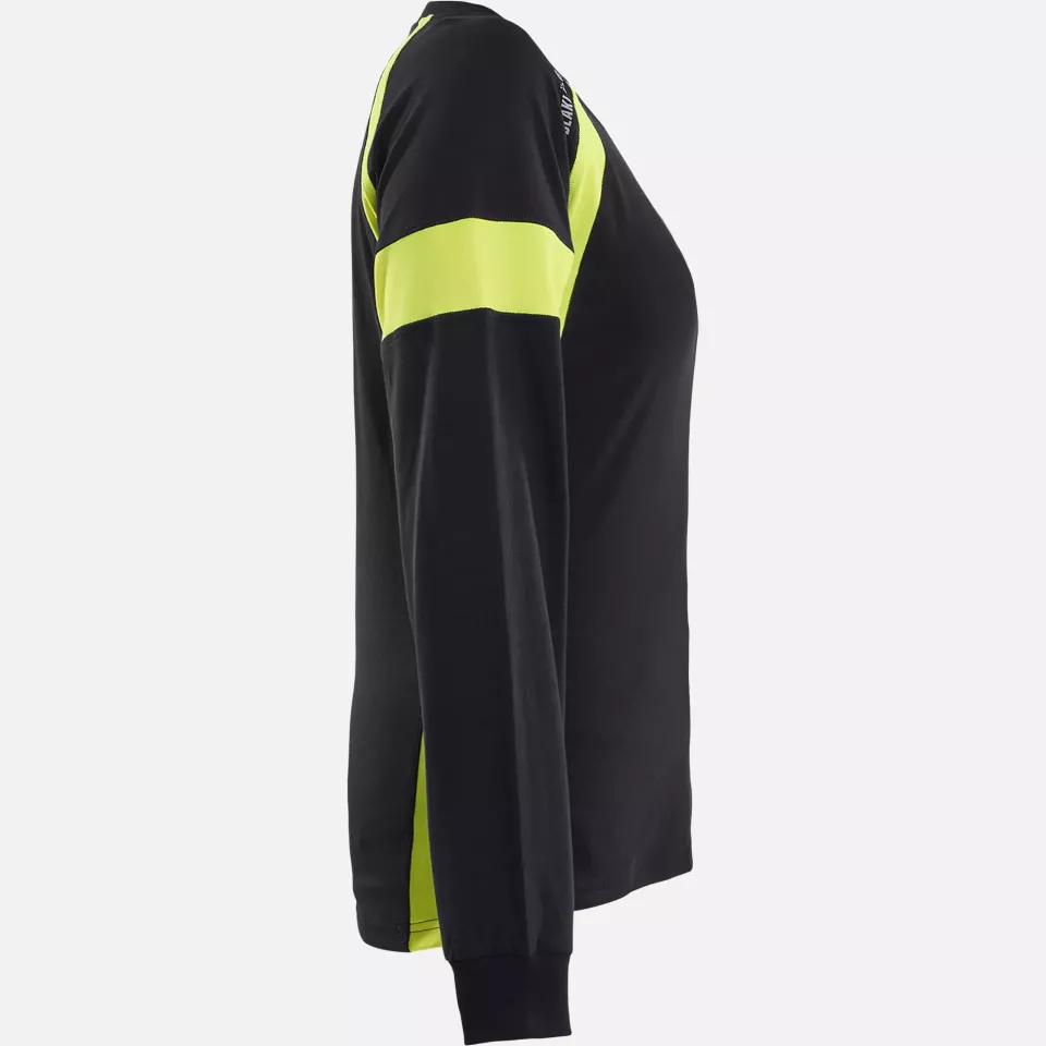 Blaklader 352110309933, High Vis Ladies Long Sleeve T-Shirt, Black/Yellow, image 2, gallery thumbnail