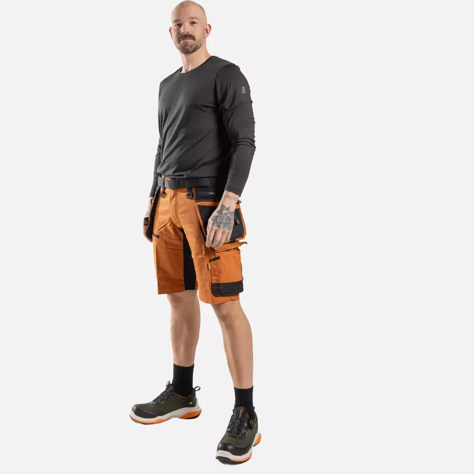 Blaklader 197211494099, STRIKER Stretch Craftsman Shorts, Rust/Black, image 5, gallery thumbnail