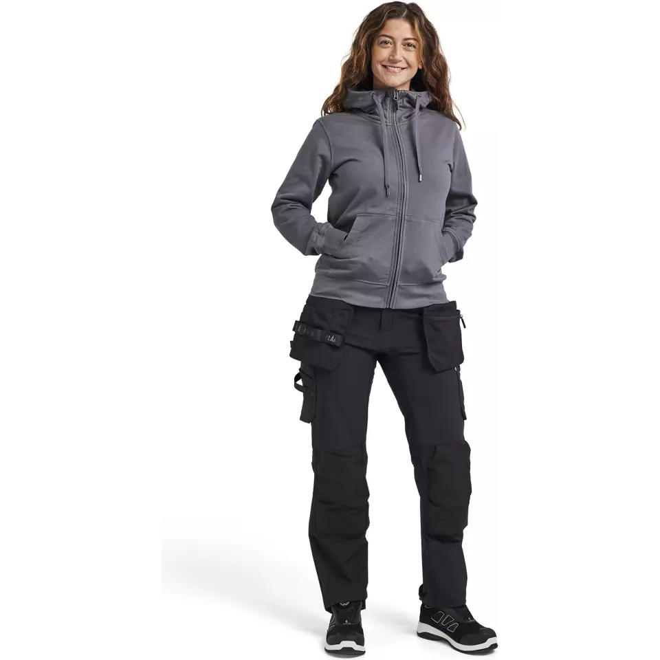 Blåkläder 339511589600, Ladies Zip Hoodie, Mid Grey, image 5, gallery thumbnail