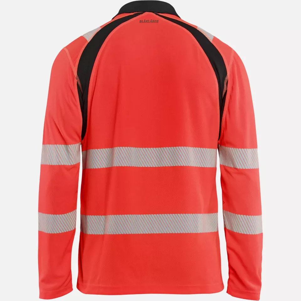 Blaklader 359810135599, High Vis UV Schutz Polo Shirt langarm, Rot/Schwarz, image 4, gallery thumbnail