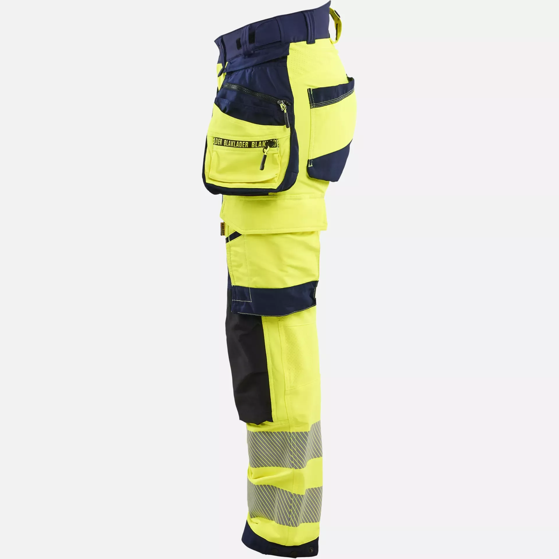 Blaklader 702216483389, High Vis Ladies 4-Way Stretch Trousers, Yellow/Navy Blue, image 3