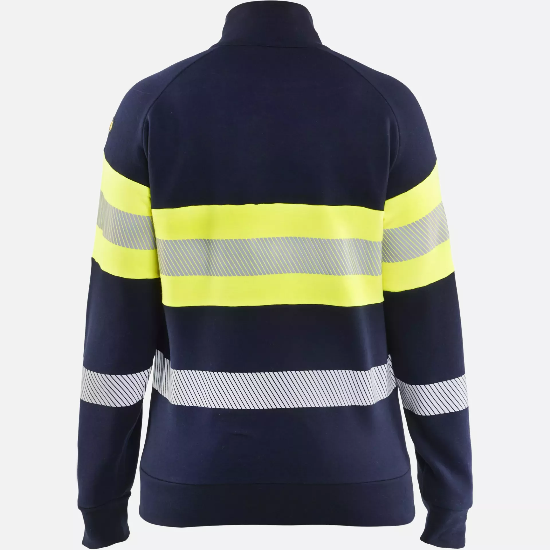 Blaklader 347217628933, Ladies Multinorm High Vis Sweatshirt with Zipper, Navy/Yellow, image 4
