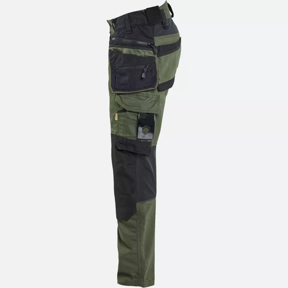 Blaklader 197011494298, STRIKER Stretch Craftsman Work Trousers, Forest Green/Black, image 3, gallery thumbnail