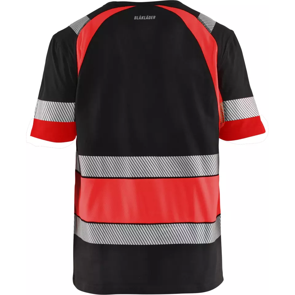 Blåkläder 342110309955, High Vis T-Shirt, Black/High Vis Red, image 4, gallery thumbnail