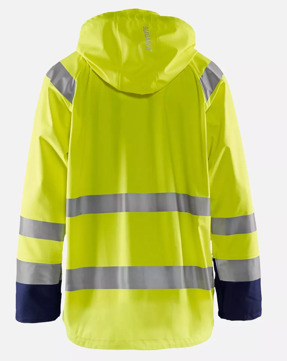 Blaklader 432320003389, High Vis Rain Jacket, Yellow/Navy Blue, image 8, gallery thumbnail