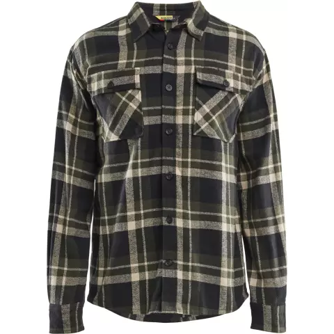 Blaklader Flannel Shirt, Forest Green/Black