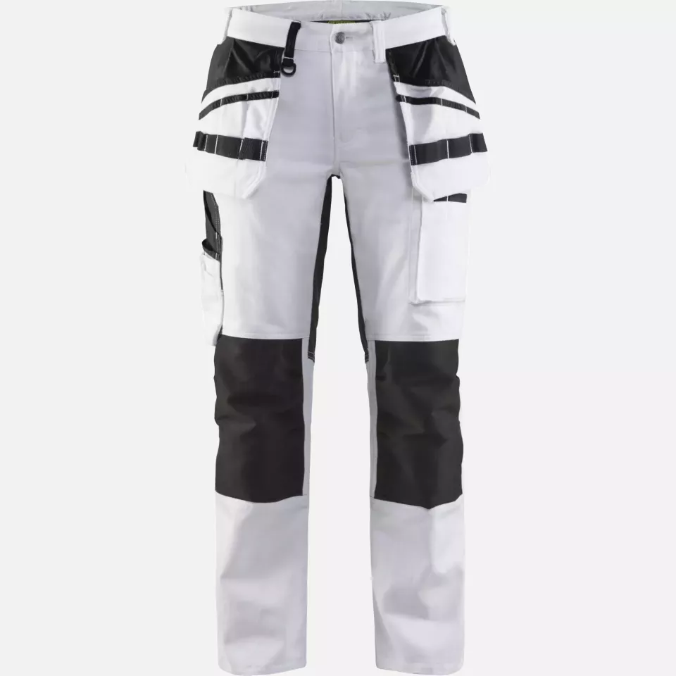 Blaklader 791010001099, Ladies Painters Trousers with Stretch Inserts, White/Black, image 1, gallery thumbnail