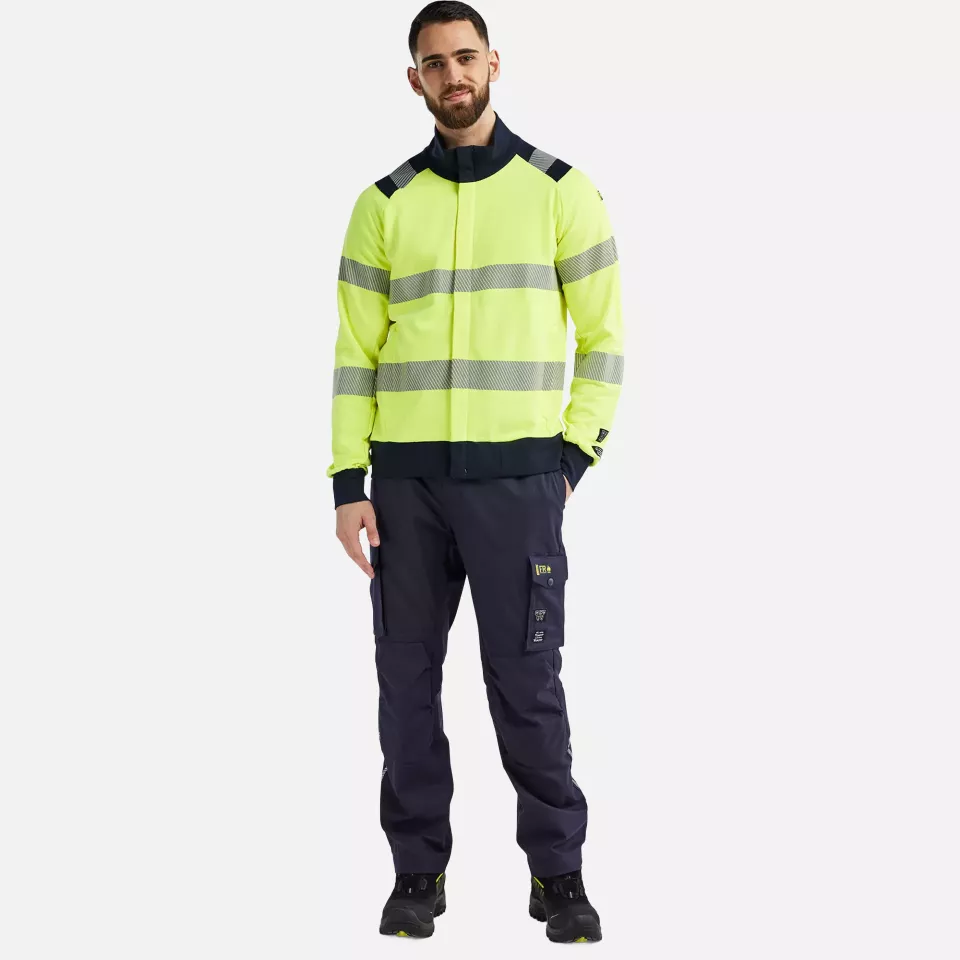 Blaklader 346117623389, Multinorm Sweatshirt with Zip, Yellow/Navy, image 5, gallery thumbnail