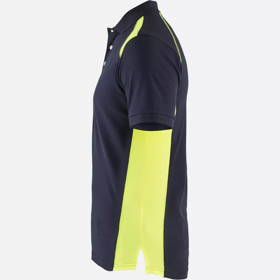Blaklader 332410508633, Polo Shirt, Dark Navy/Yellow, image 3, gallery thumbnail