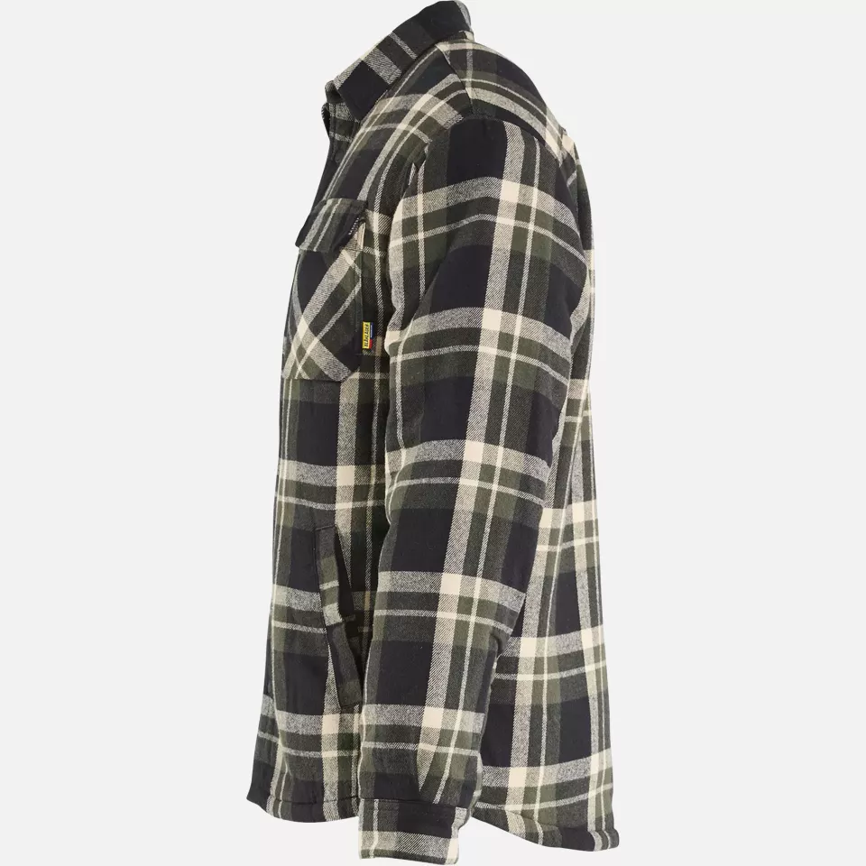 Blaklader 470411684298, Pile Lined Flannel Shirt, Forest Green/Black, image 3, gallery thumbnail