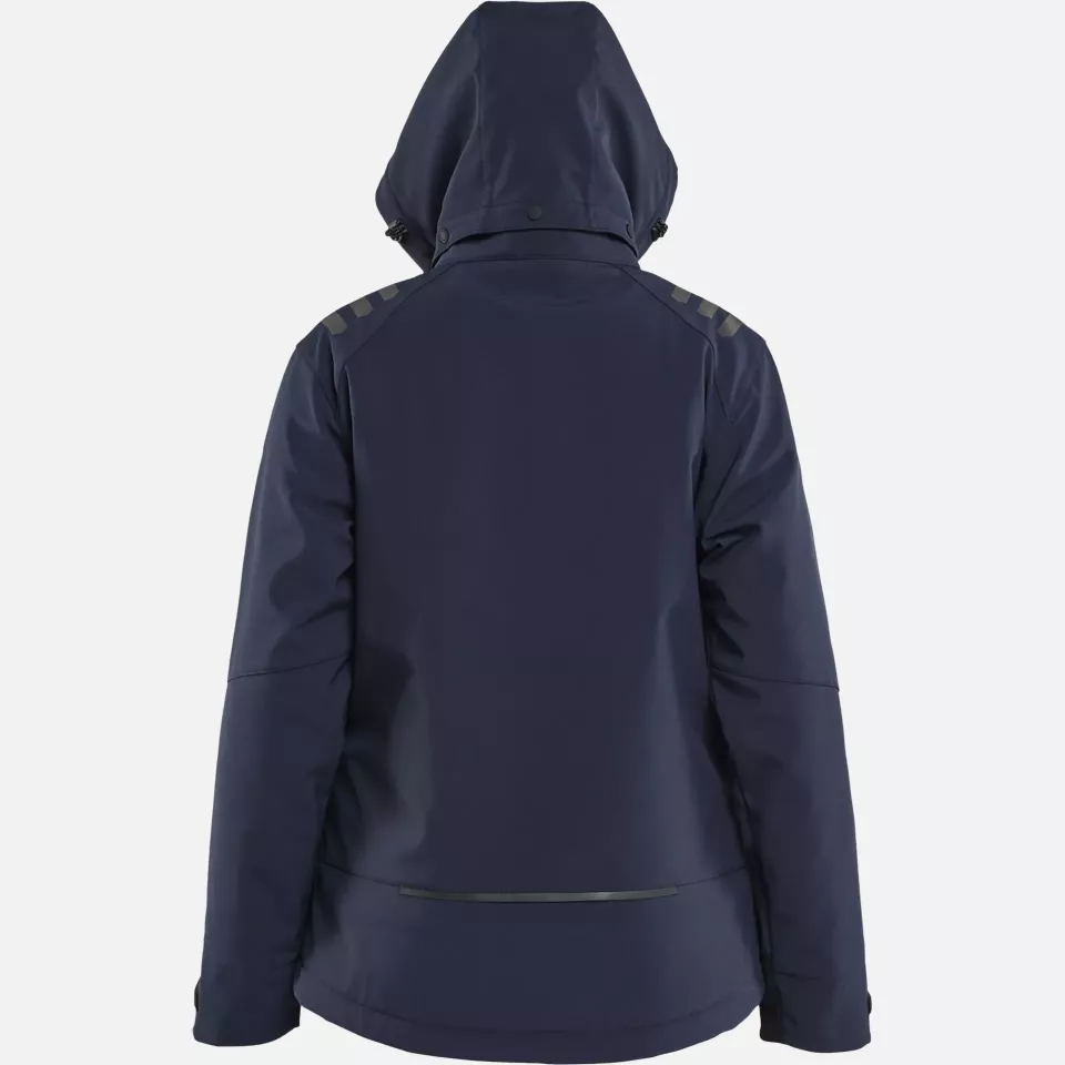 Blaklader 475125138633, Women's Lightly Lined Softshell Winter Jacket, Dark Navy/High Vis Yellow, image 5, gallery thumbnail