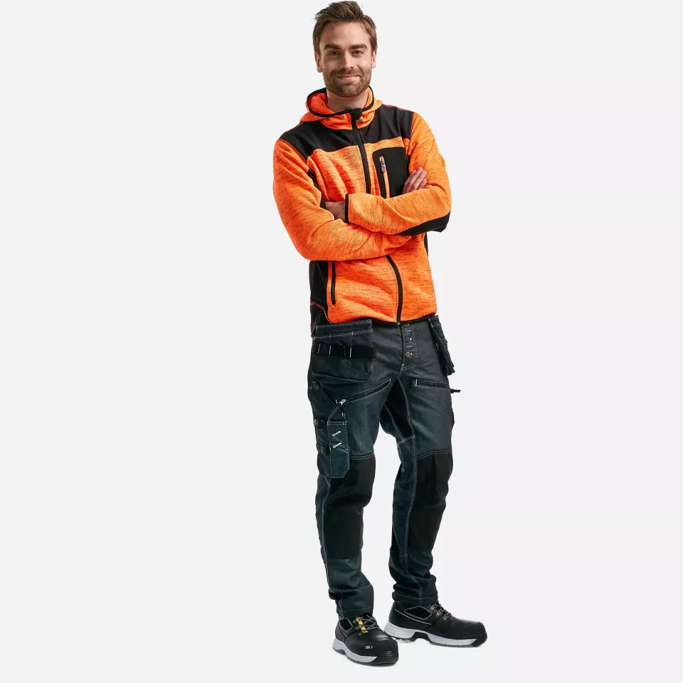 Blaklader 493021175399, Softshell Knitted Jacket, Orange/Black, image 5, gallery thumbnail