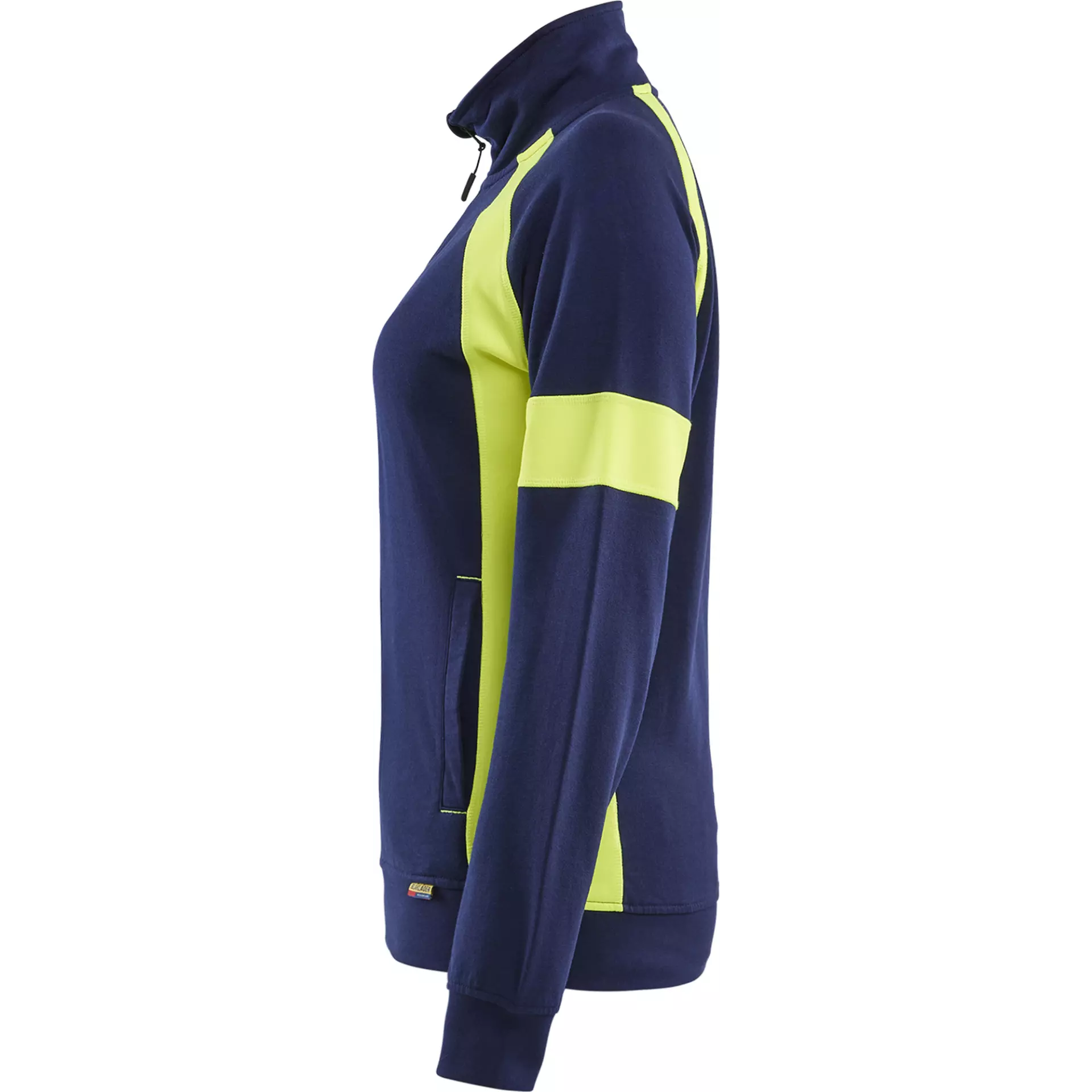 Blåkläder 356811588933, High Vis Ladies' Full Zip Sweatshirt, Navy Blue/Yellow, image 3