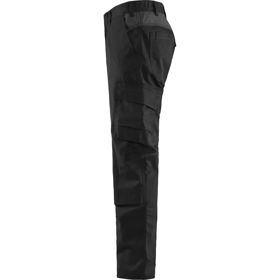 Blaklader 144818329998, Industry Stretch Work Trousers with Knee Pad Pockets, Black/Dark Grey, image 3, gallery thumbnail