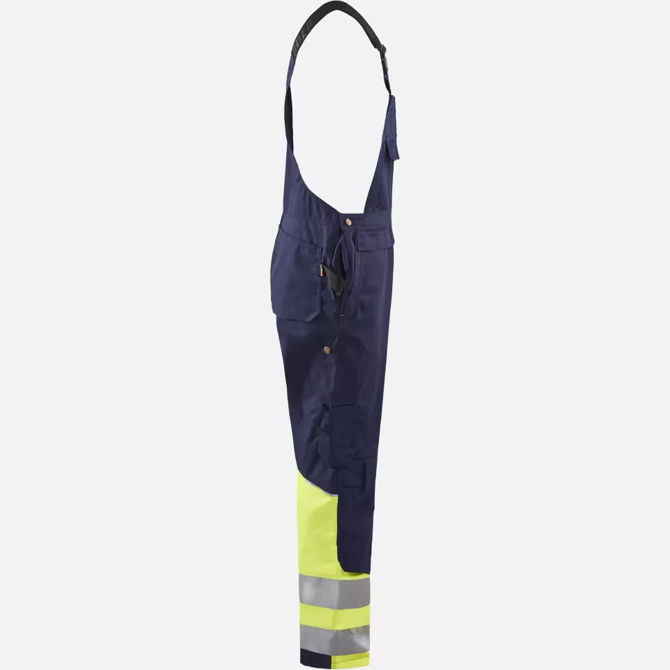Blaklader 266218008933, High Vis Bib and Brace, Navy/ Yellow, image 2, gallery thumbnail