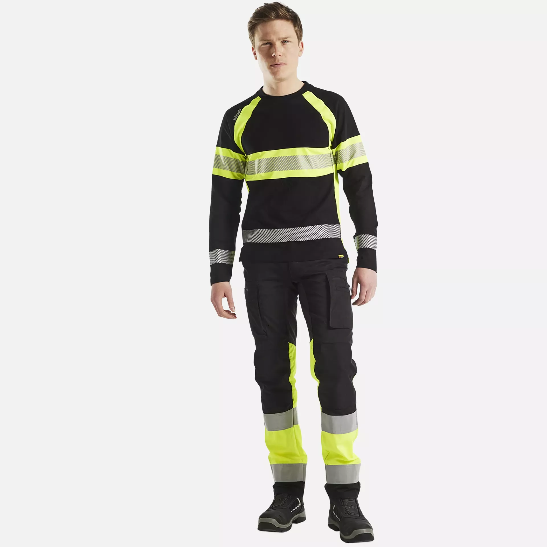 Blaklader 351010309933, Long Sleeve High Vis Shirt, Black/Yellow, image 5