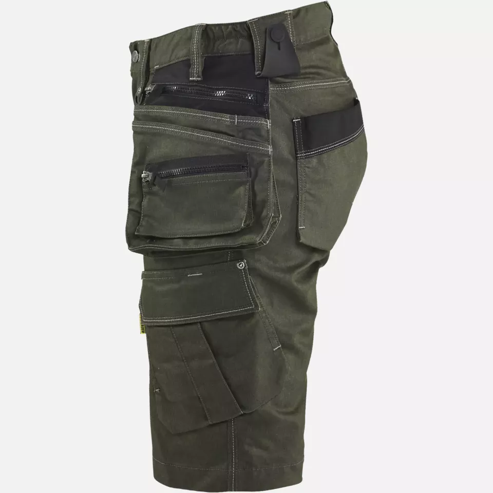 Blaklader 799211414298, X1900 Ladies Stretch Craftsman Shorts, Forest Green/Black, image 3, gallery thumbnail