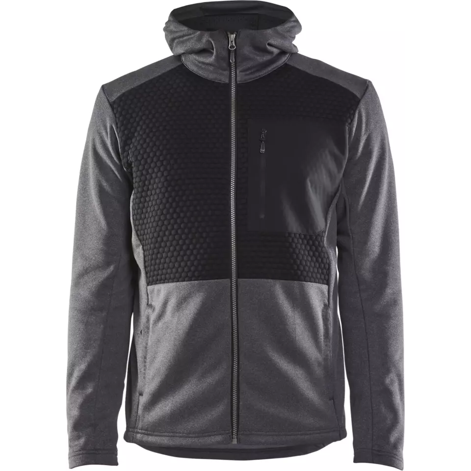 Blaklader 354025339991, Hooded Sweatshirt with Zip, Black Melange