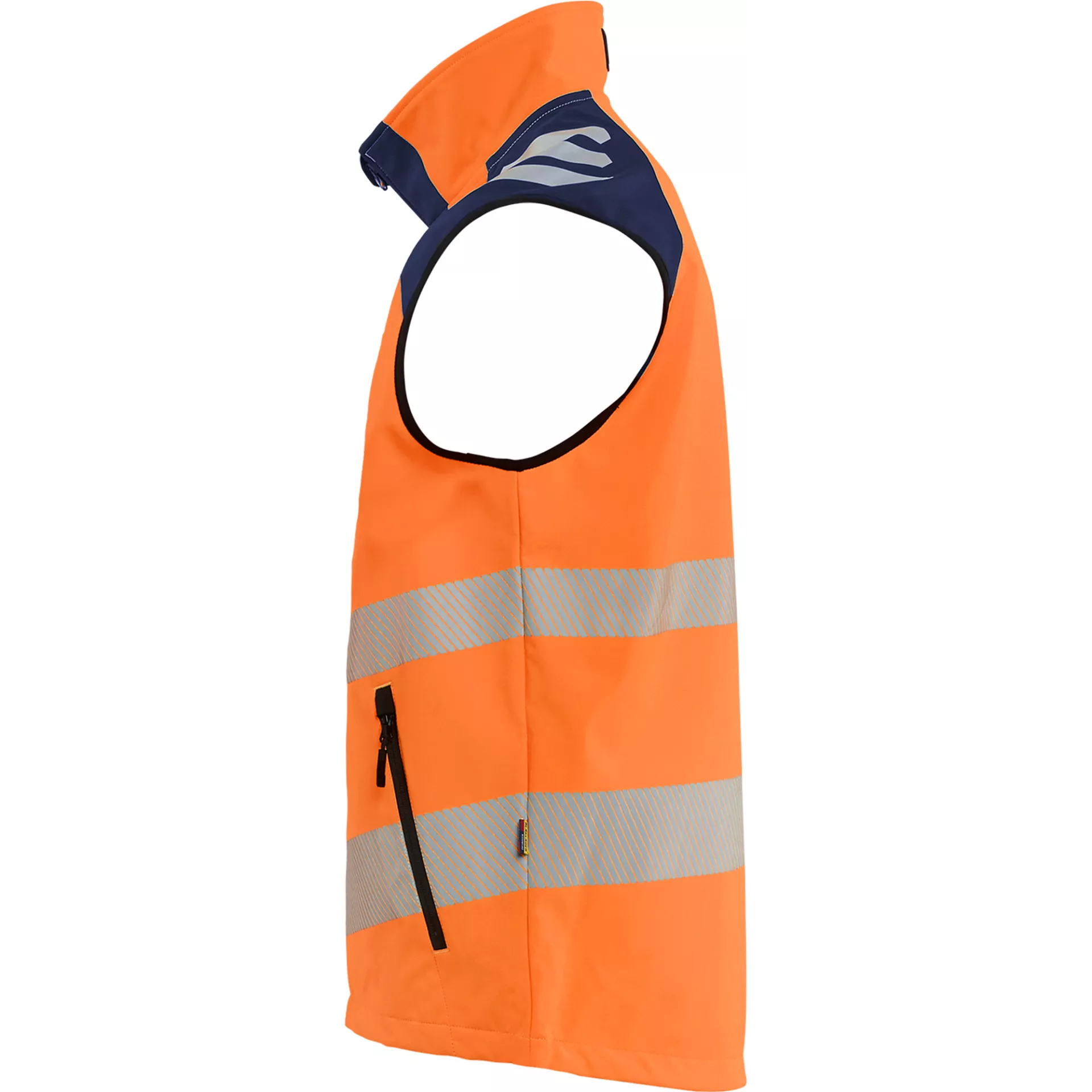 Blaklader 309125135389, Hi-Vis Softshell Vest, High Vis Orange/Navy Blue, image 2